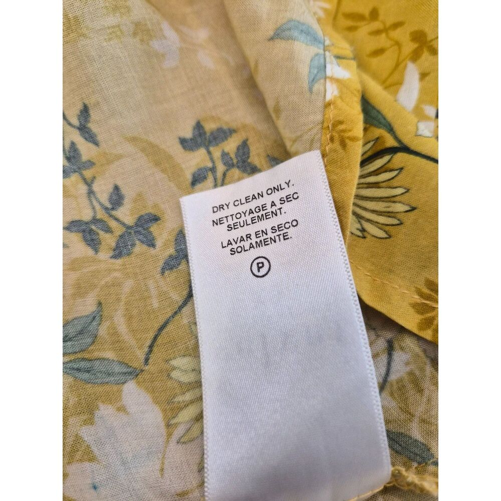 Velvet Graham Spencer Yellow Floral Button Front Mini Dress XS Viscose Cottage - Picture 5 of 6
